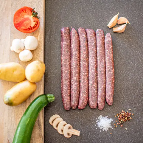 saucisse-boeuf-herbes-blond-aquitaine-ferme-producteur-gaec-villeneuve